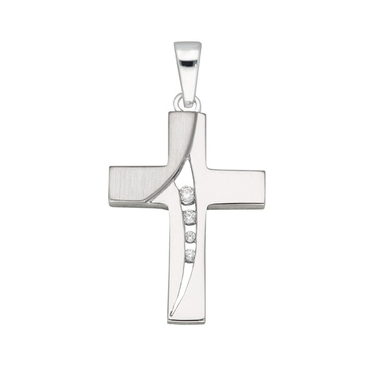 Kreuzanhänger aus Silber mit Zirkonia