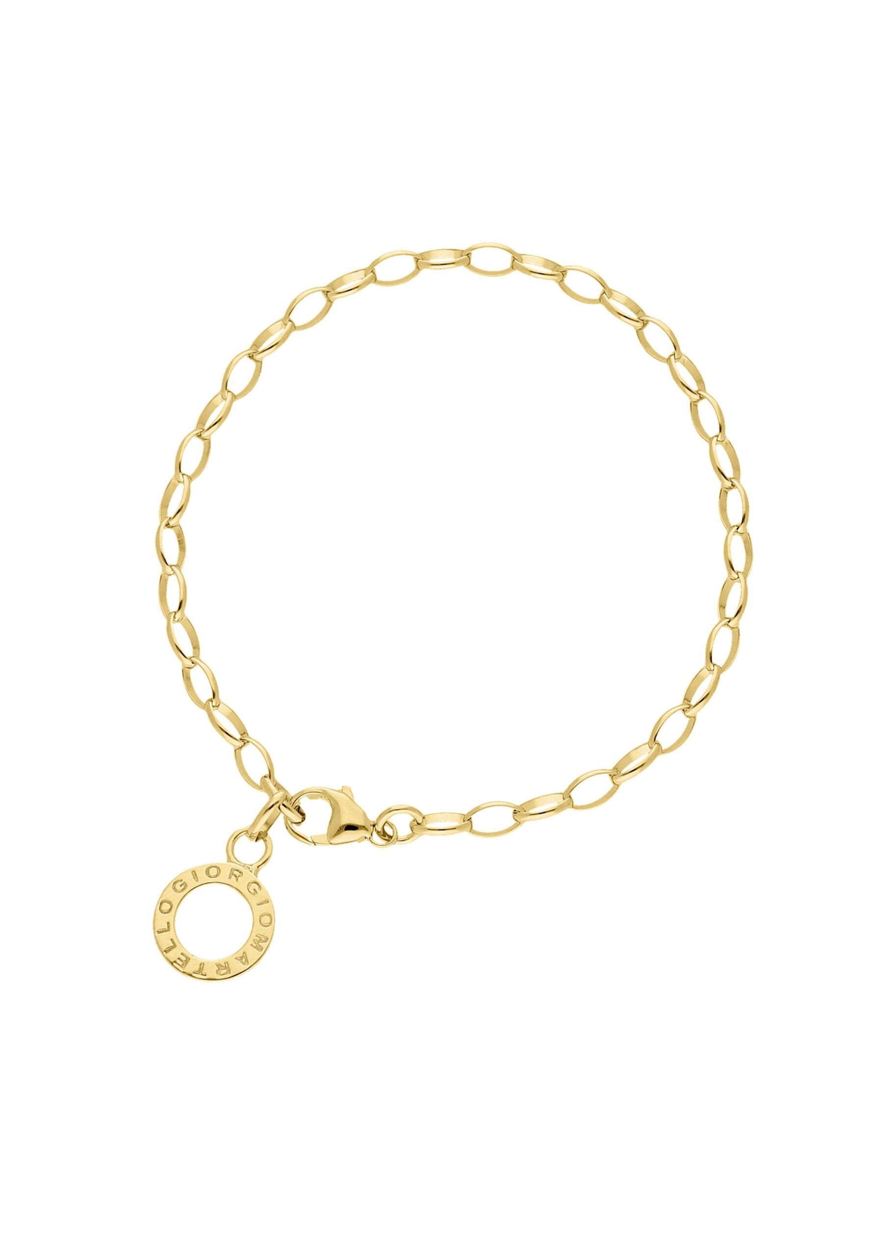 Charms Armband 19 cm 925/- Sterling Silber gelb vergoldet