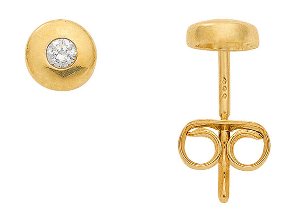 Zarge Ohrstecker aus Gold mit Zirkonia