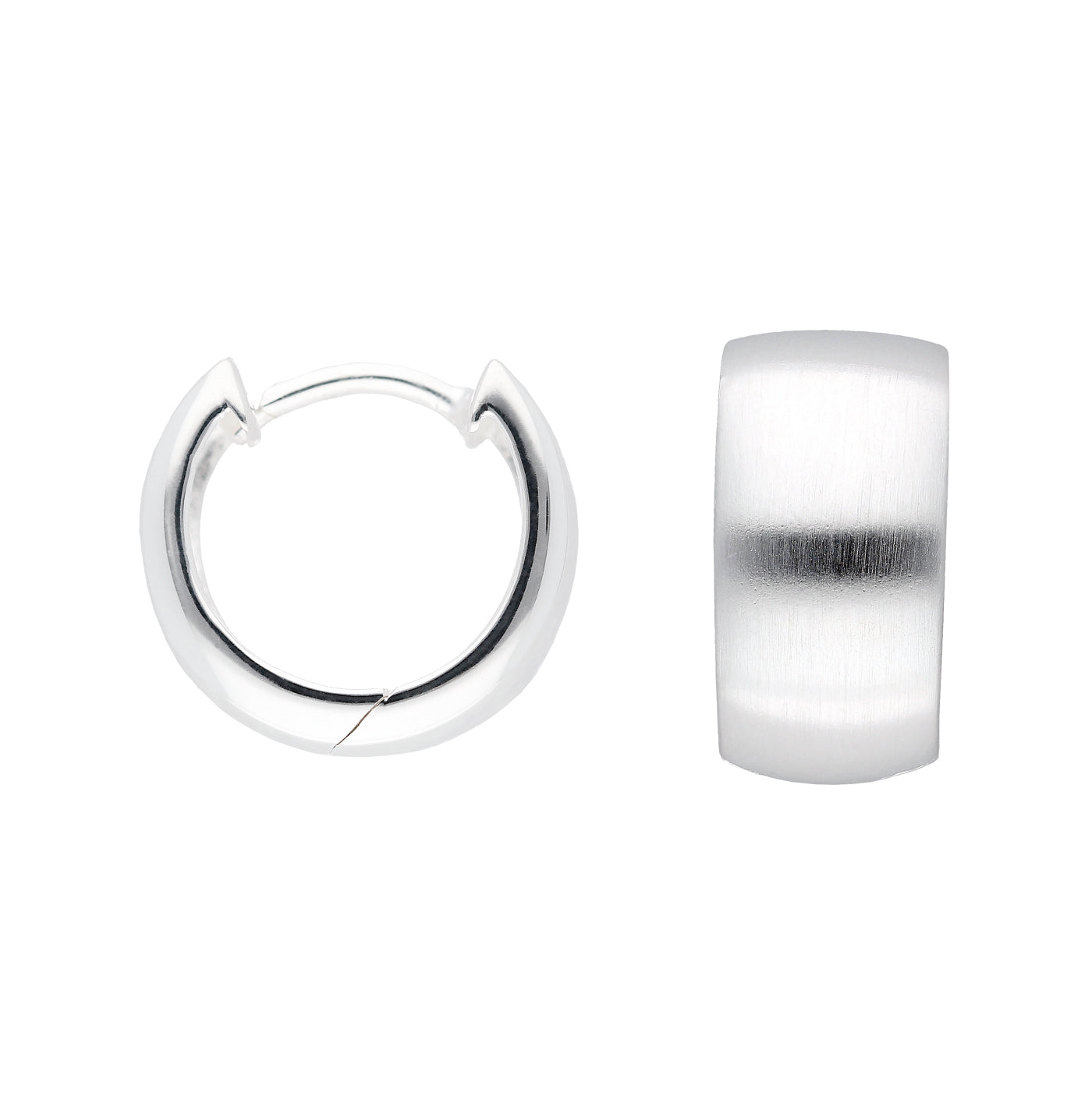 Silber Creolen 7 x 14 mattiert