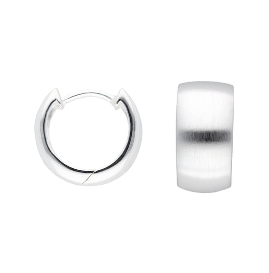 Silber Creolen 7 x 14 mattiert
