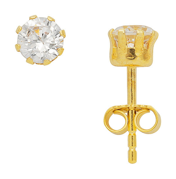 Krappenfassung Ohrstecker aus Gold mit Zirkonia