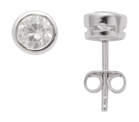 Zarge Ohrstecker aus Silber mit Zirkonia