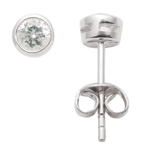 Zarge Ohrstecker aus Silber mit Zirkonia