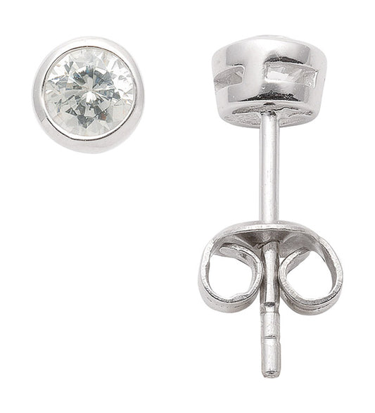 Zarge Ohrstecker aus Silber mit Zirkonia
