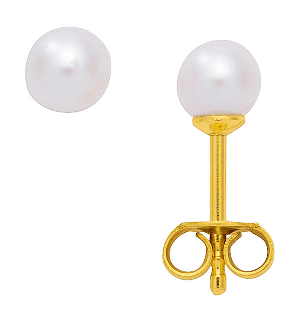 Ohrstecker ohne Rand aus Gold mit Süßwasserperle