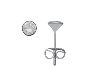 Zarge Ohrstecker aus Silber mit Zirkonia