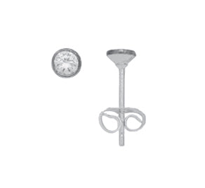 Zarge Ohrstecker aus Silber mit Zirkonia