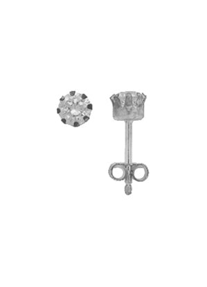 Krappenfassung Ohrstecker aus Silber mit Zirkonia
