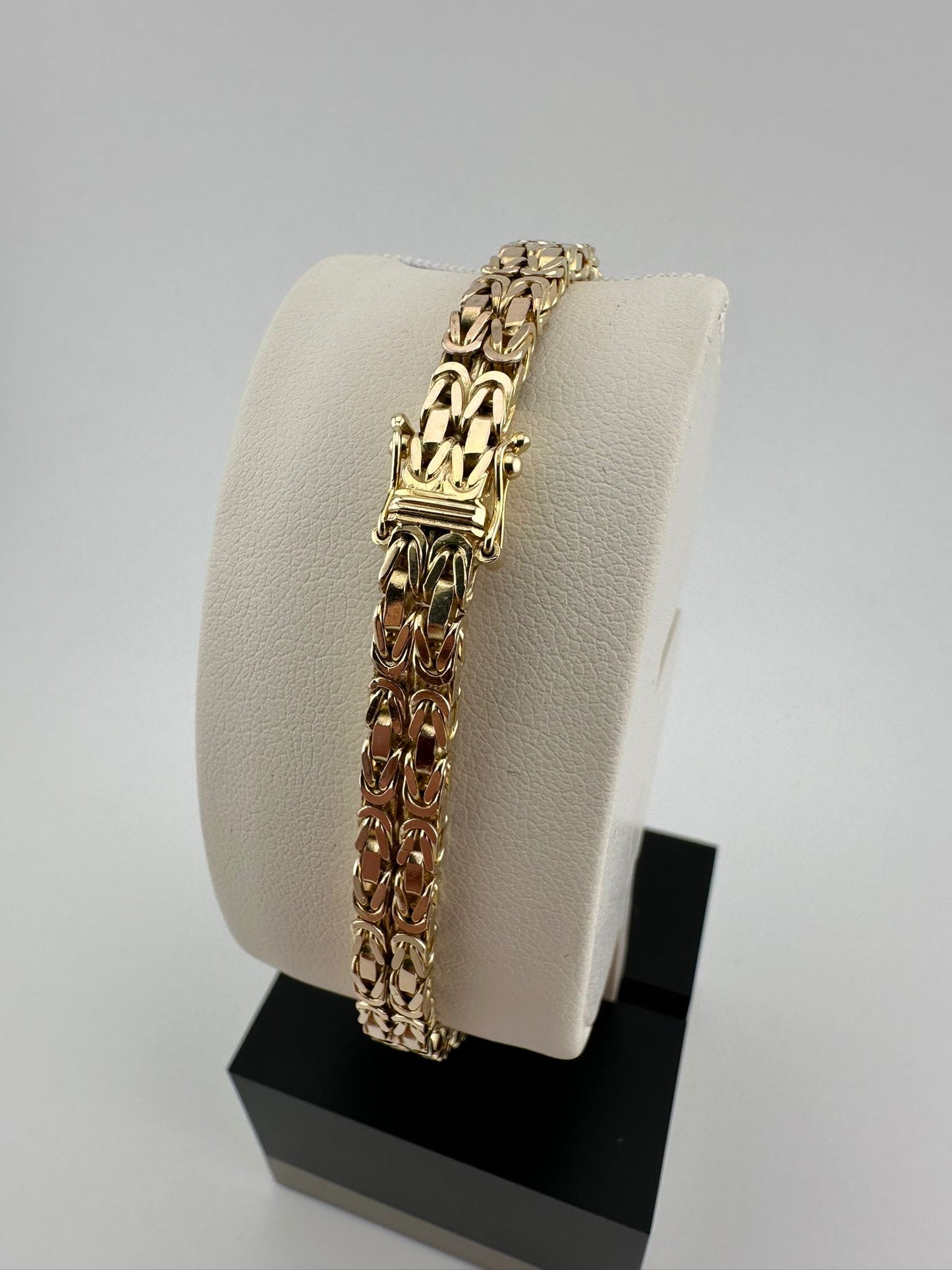 Zweireihiges Goldarmband Königskette 14 Karat, 21,75g, 18,5cm